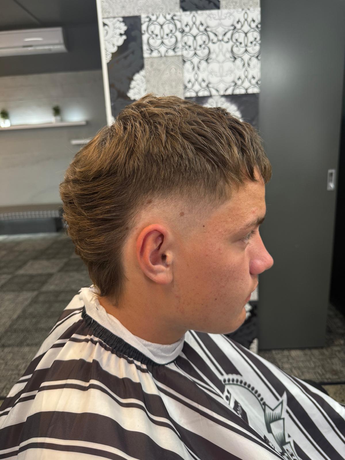 Textured crop with burst fade