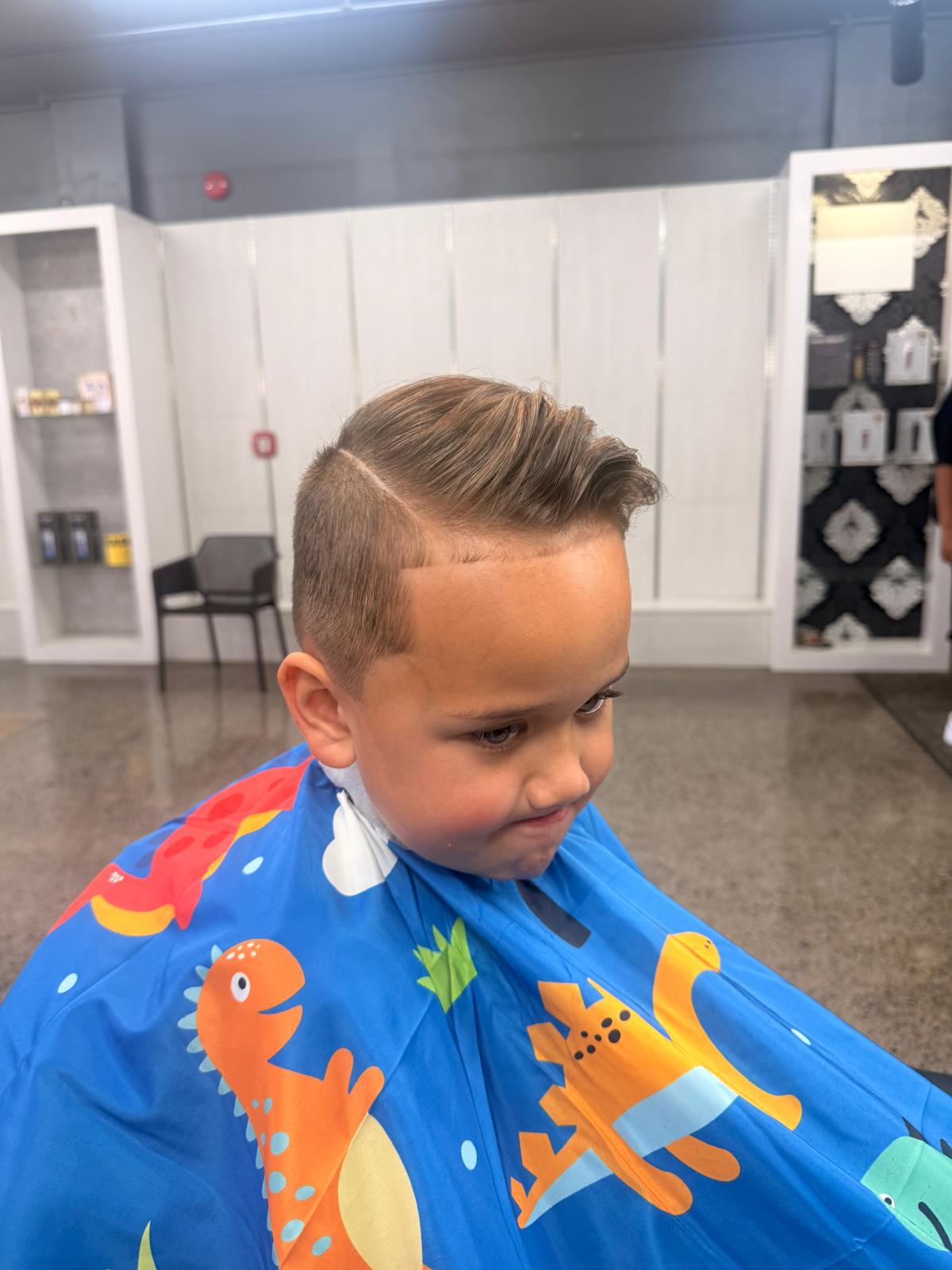 Kids comb over with hard part